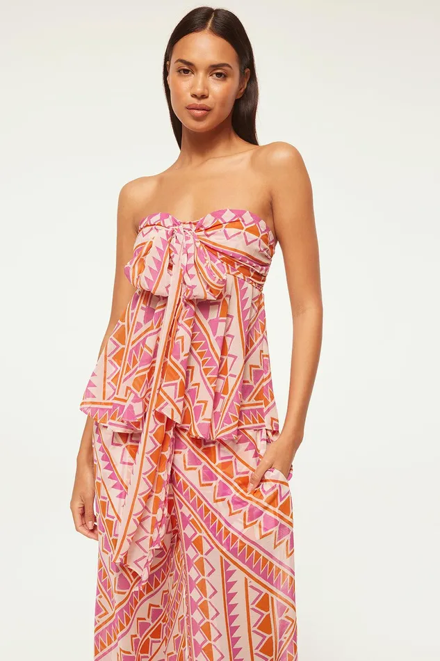 Women MISA Los Angeles Matching Sets AYLIN TOP Aperol Geo