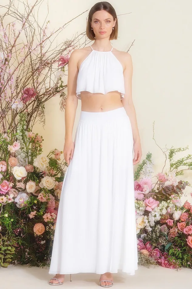 Women MISA Los Angeles Matching Sets BALENA SKIRT White