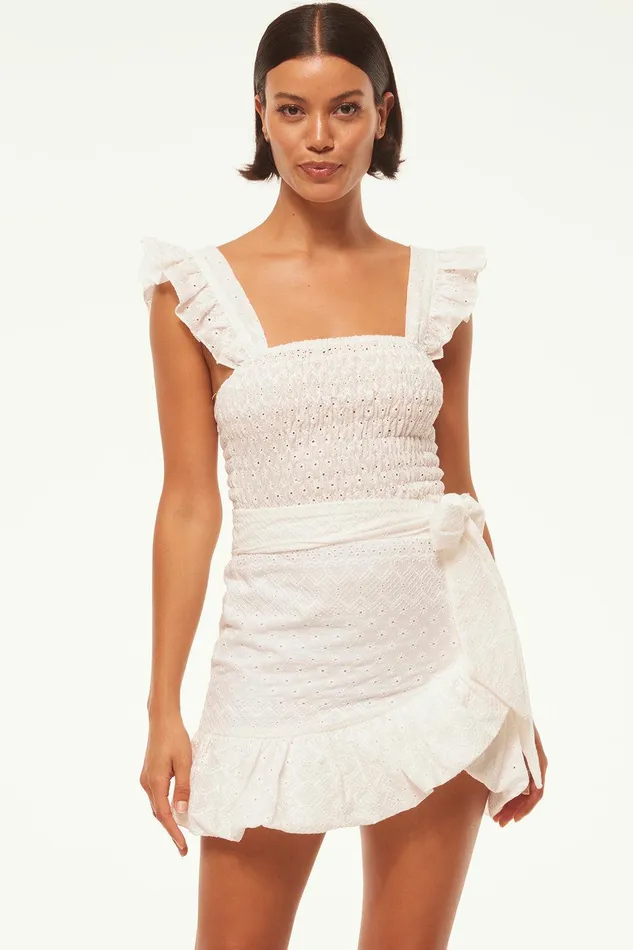 Women MISA Los Angeles Matching Sets EDEN SKIRT White Eyelet