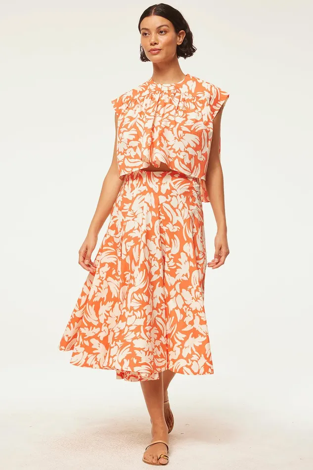 Women MISA Los Angeles Matching Sets EMMA SKIRT Patmos Tangerine
