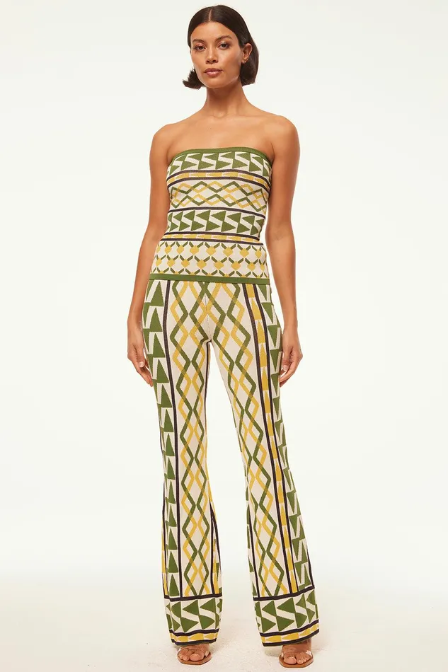 Women MISA Los Angeles Matching Sets RIALTA PANT Limoncello Geo Jacquard