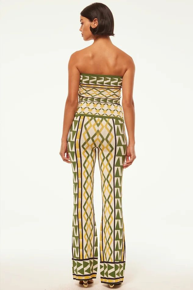 Women MISA Los Angeles Matching Sets RIALTA PANT Limoncello Geo Jacquard