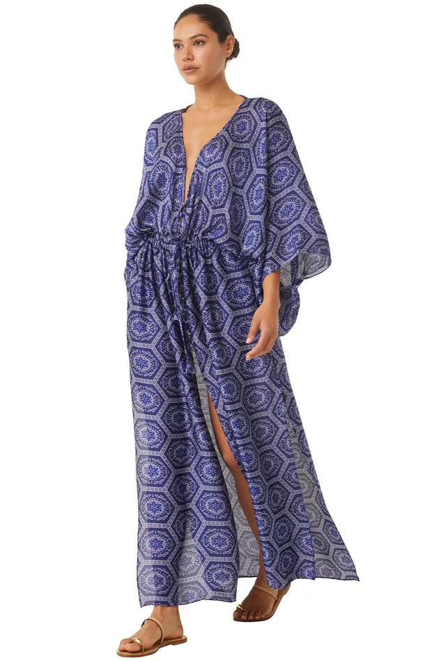 Women MISA Los Angeles Matching Sets VERUSCHKA ROBE Lapis Tile