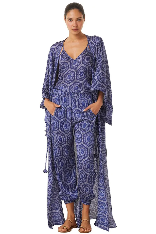 Women MISA Los Angeles Matching Sets VERUSCHKA ROBE Lapis Tile