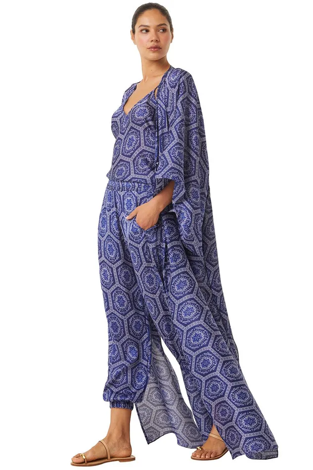 Women MISA Los Angeles Matching Sets VERUSCHKA ROBE Lapis Tile
