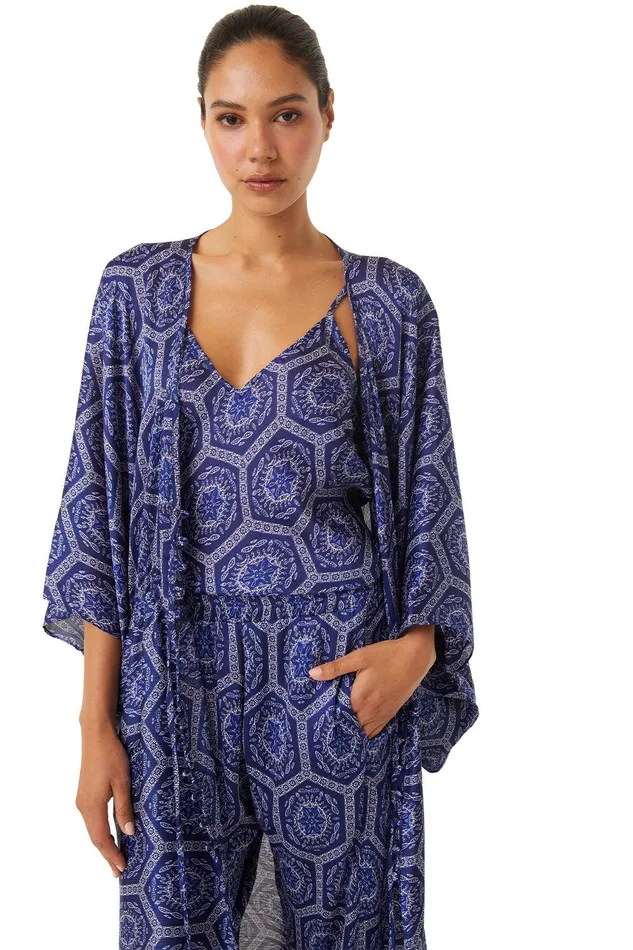 Women MISA Los Angeles Matching Sets VERUSCHKA ROBE Lapis Tile