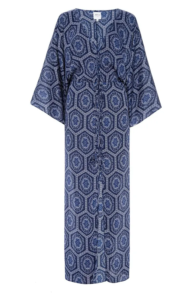 Women MISA Los Angeles Matching Sets VERUSCHKA ROBE Lapis Tile