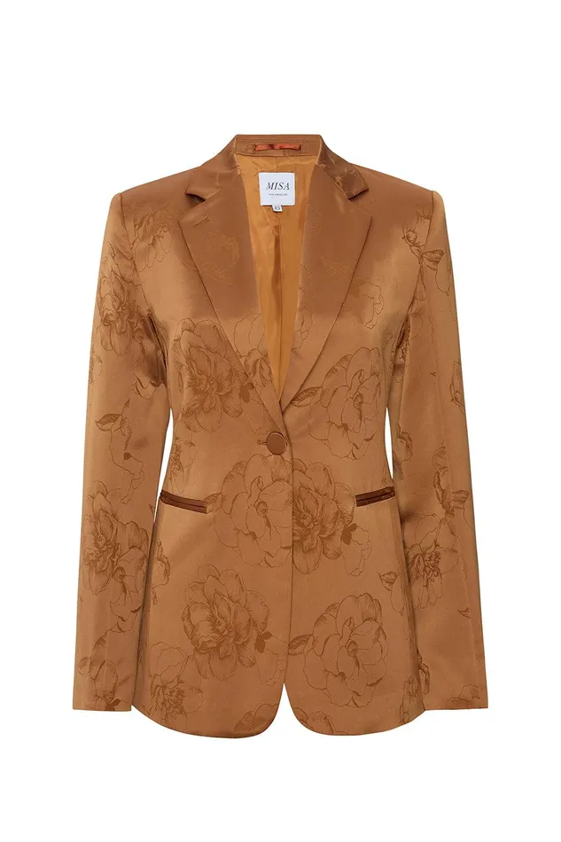 Women MISA Los Angeles Tops LAUREN BLAZER Black Jacquard