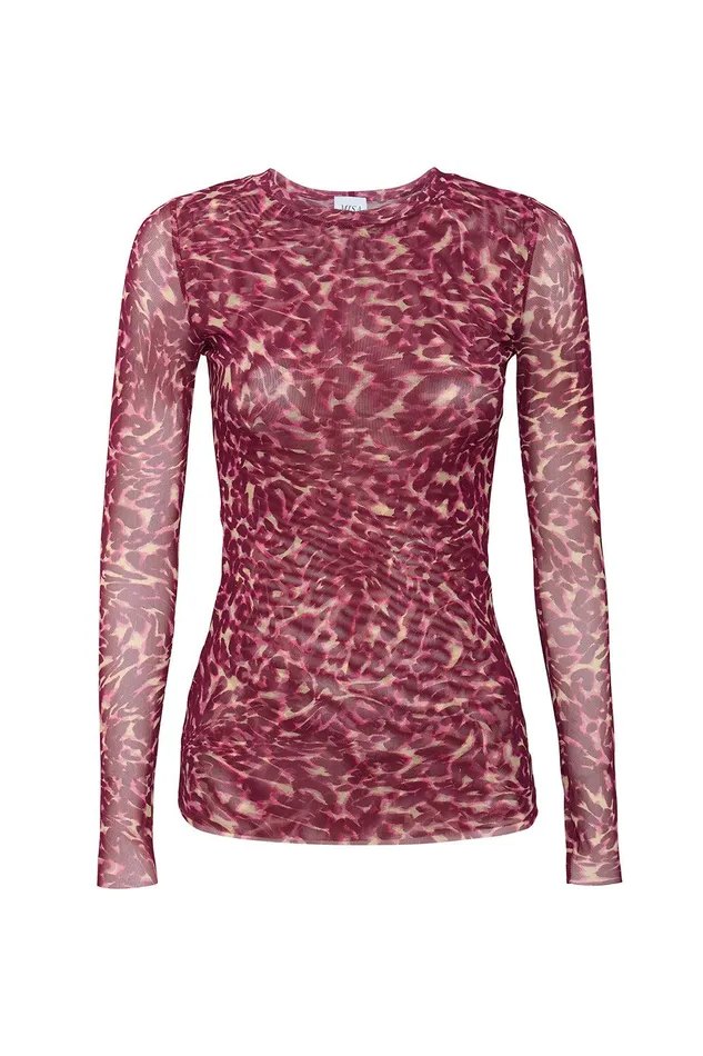 Women MISA Los Angeles Tops LULA TOP Fauna Abstract Mesh