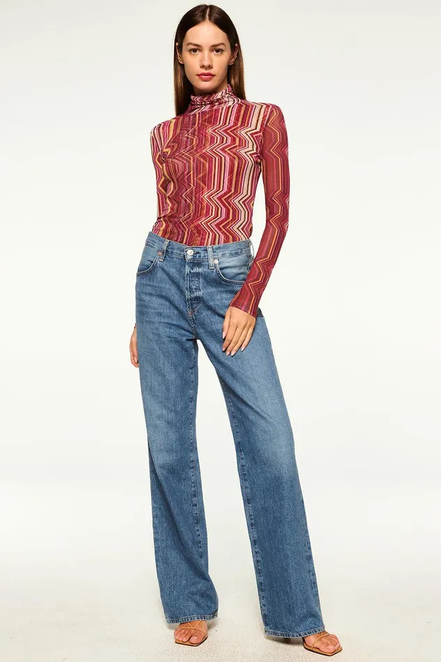 Women MISA Los Angeles Tops NADJA TOP La Banda Crimson Mesh