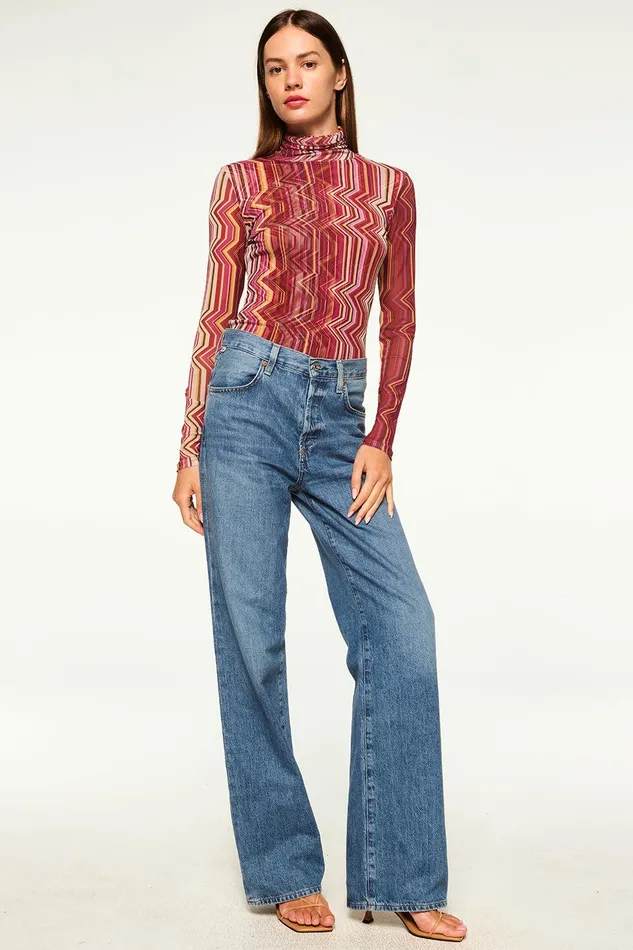 Women MISA Los Angeles Tops NADJA TOP La Banda Crimson Mesh