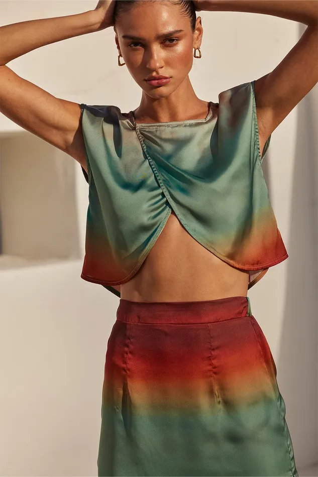 Women MISA Los Angeles Tops ZENDA TOP Carnelian Ombre