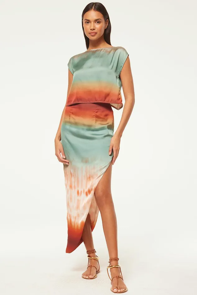 Women MISA Los Angeles Tops ZENDA TOP Carnelian Ombre