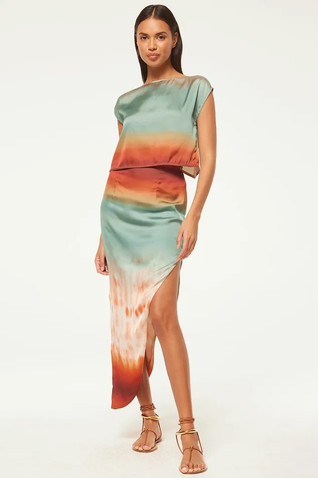 Women MISA Los Angeles Tops ZENDA TOP Carnelian Ombre