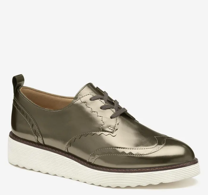 Women Mitzi Scalloped Wingtip Bronze Metallic Italian Sheepskin JohnstonandMurphy Mules and Loafers Women Mitzi Scalloped Wingtip Bronze Metallic Italian Sheepskin JohnstonandMurphy Mules and Loafers