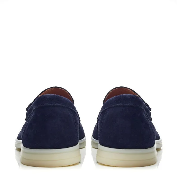 Women Moda In Pelle Flat And Ballerina Shoes Effie Navy Suede