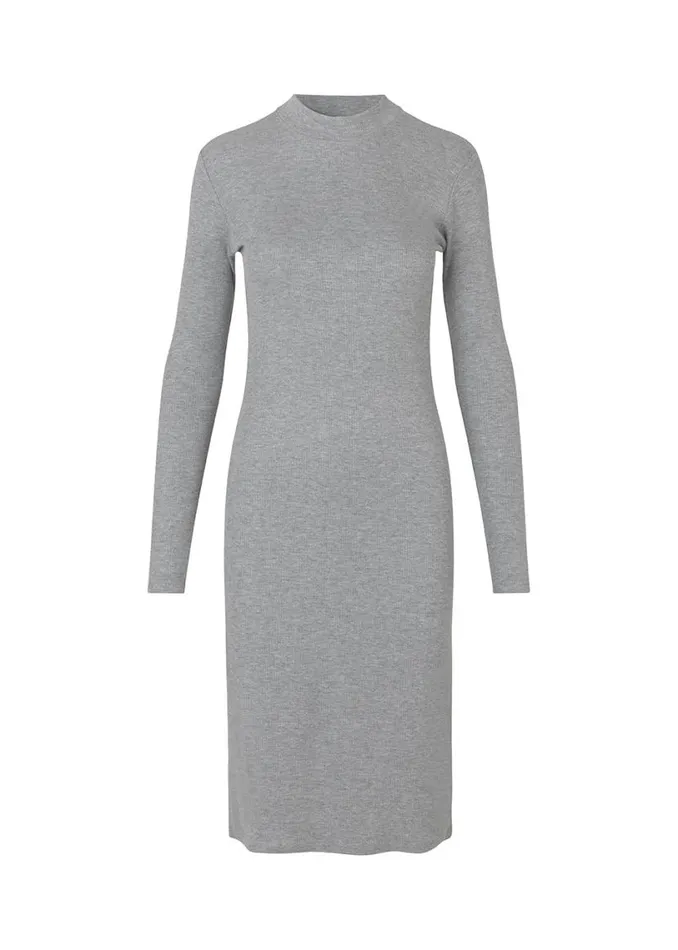 Women Modstrm Dresses Krown LS Tneck Dress Grey Melange
