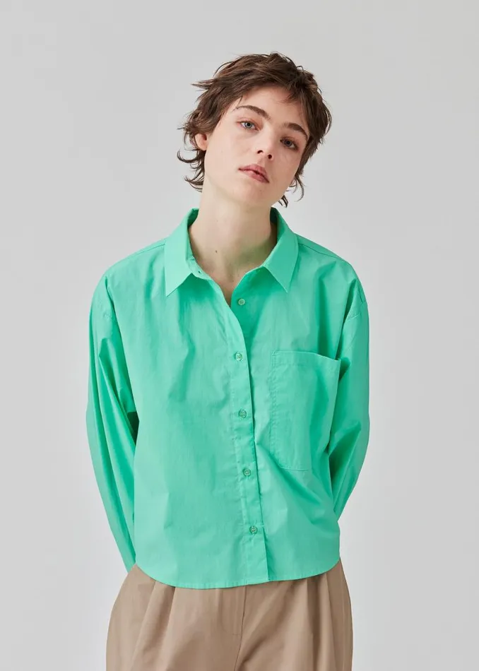 Women Modstrm Shirts TapirMD Cropped Shirt Calm Jade