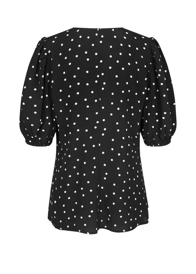 Women Modstrm Tops RidderMD Print Top Black Polka Dot Women Modstrm Tops RidderMD Print Top Black Polka Dot