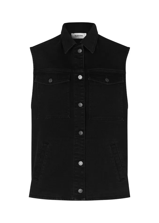 Women Modstrm Vests Nour Vest Washed Black
