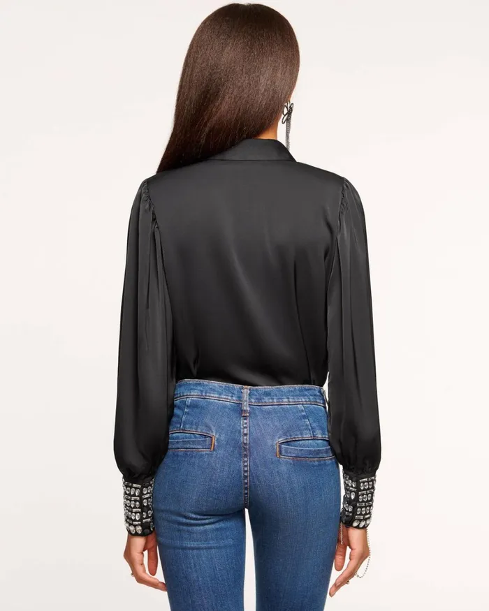 Women Monroe Button Down Top Black Ramy Brook Tops Women Monroe Button Down Top Black Ramy Brook Tops