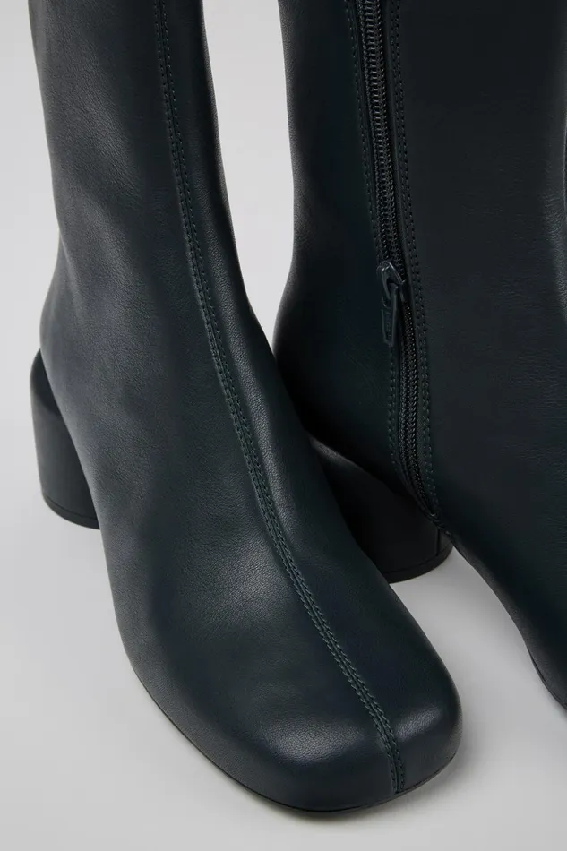 Women Niki Green Leather Boots Camper Ankle Boots