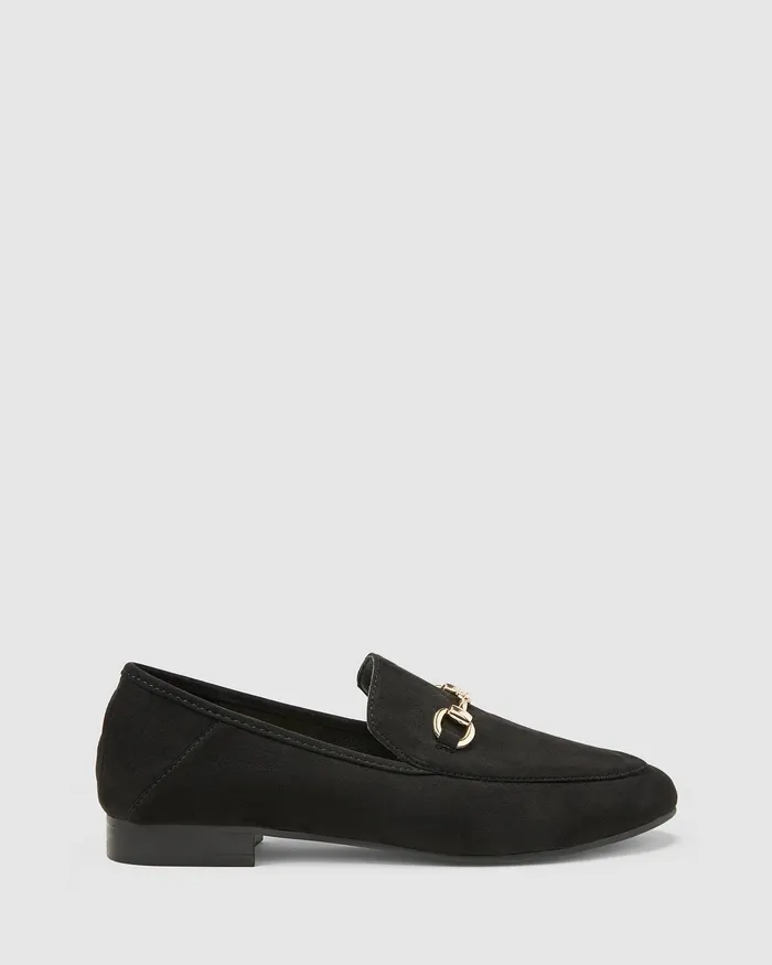Women NOVO Shoes EARLY Black Suede Loafers Loafers