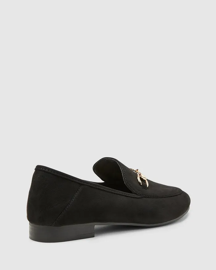 Women NOVO Shoes EARLY Black Suede Loafers Loafers