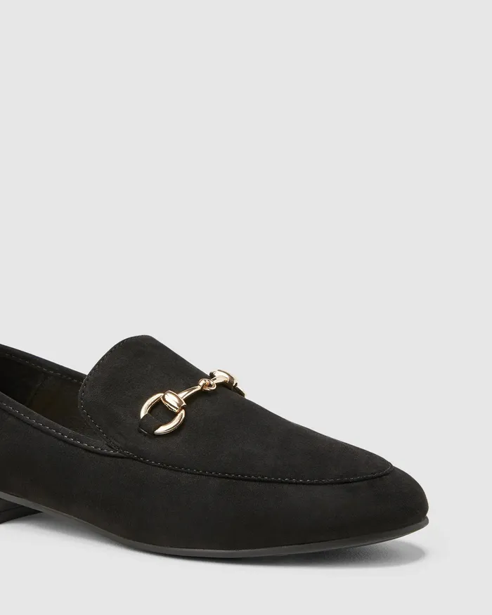 Women NOVO Shoes EARLY Black Suede Loafers Loafers