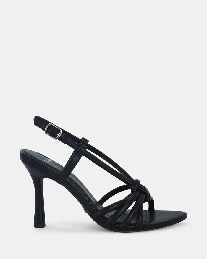Women NOVO Shoes LIONEL BLACK Open Toe Heels Stilettos