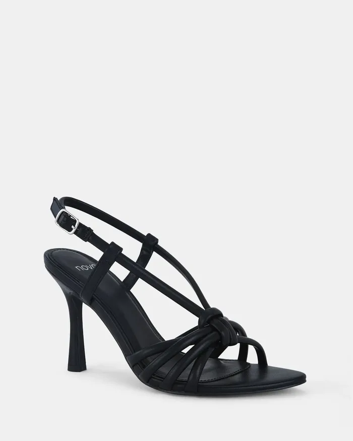 Women NOVO Shoes LIONEL BLACK Open Toe Heels Stilettos