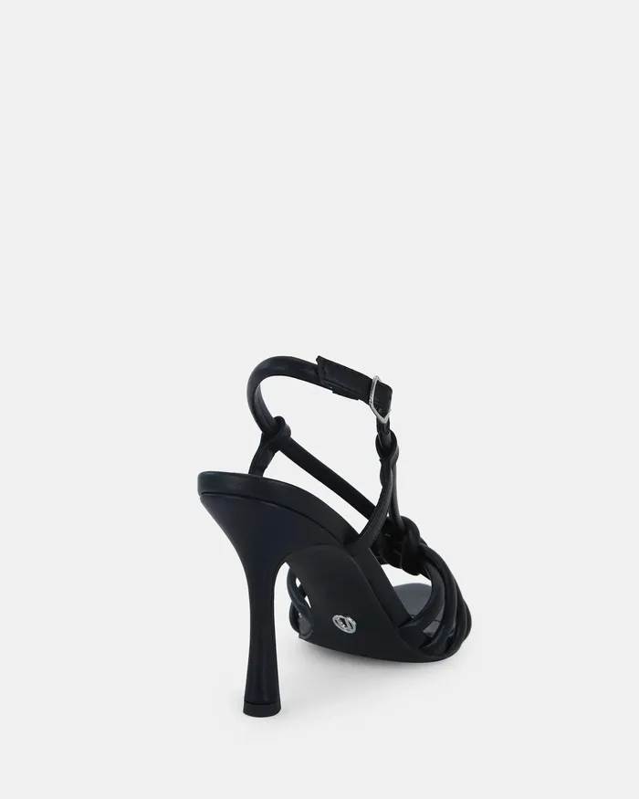 Women NOVO Shoes LIONEL BLACK Open Toe Heels Stilettos