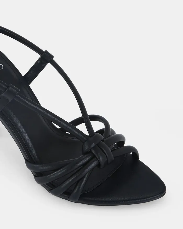 Women NOVO Shoes LIONEL BLACK Open Toe Heels Stilettos
