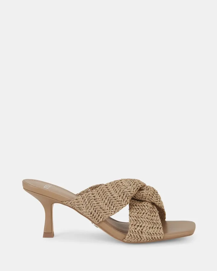 Women NOVO Shoes URBINOS NATURAL RAFFIA Open Toe Heels Party