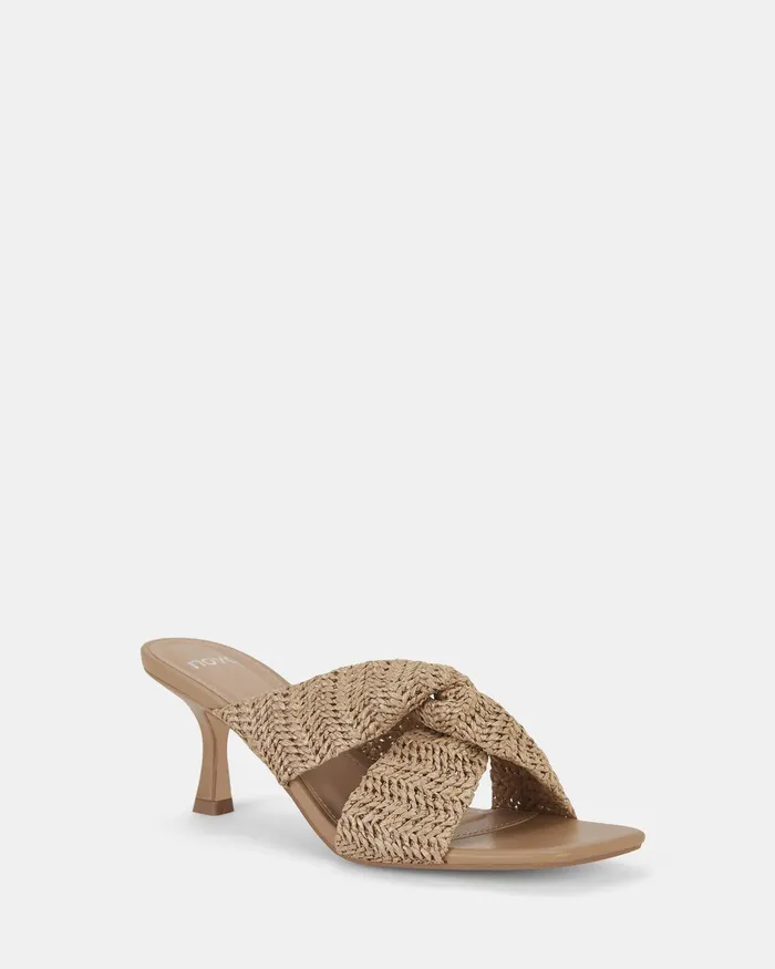 Women NOVO Shoes URBINOS NATURAL RAFFIA Open Toe Heels Party