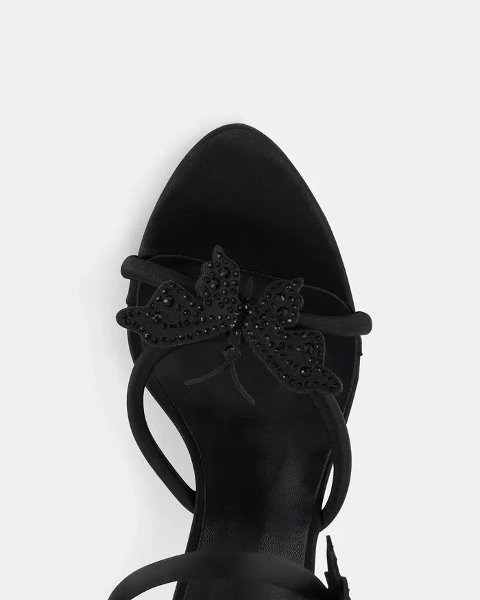 Women NOVO Shoes ZAISHA BLACK Open Toe Heels Party