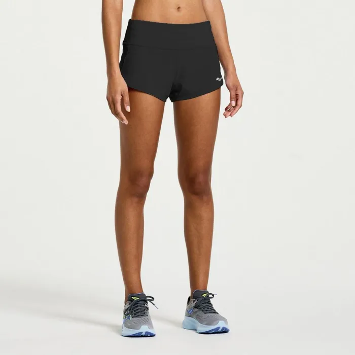 Women Outpace 25034 Split Short Black Saucony Bottoms
