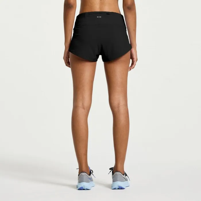 Women Outpace 25034 Split Short Black Saucony Bottoms