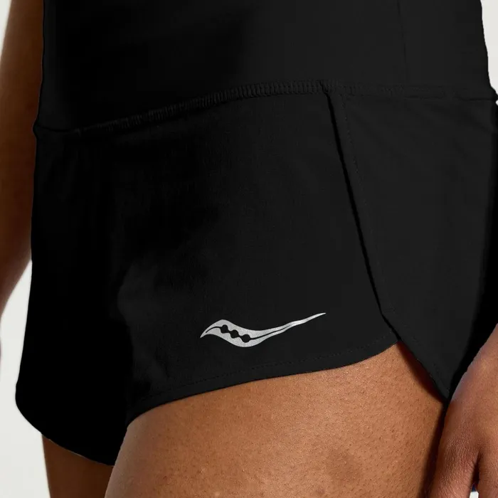 Women Outpace 25034 Split Short Black Saucony Bottoms