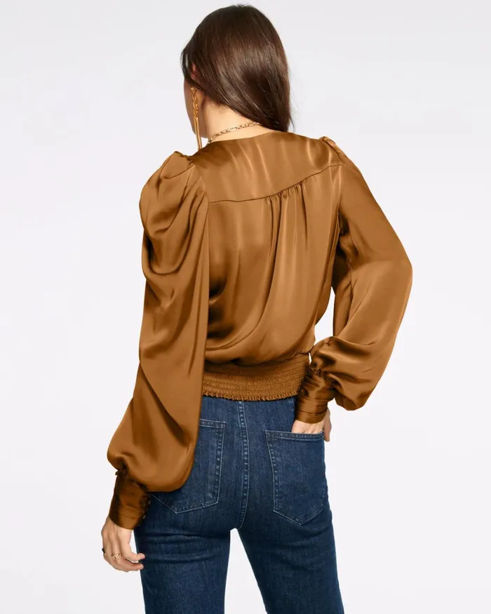 Women Pauline Puff Sleeve Blouse Soiree Red Ramy Brook Tops Women Pauline Puff Sleeve Blouse Soiree Red Ramy Brook Tops