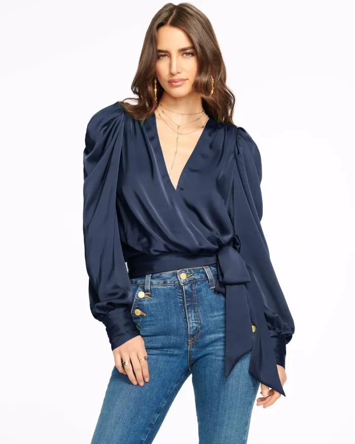 Women Pauline Puff Sleeve Blouse Soiree Red Ramy Brook Tops Women Pauline Puff Sleeve Blouse Soiree Red Ramy Brook Tops