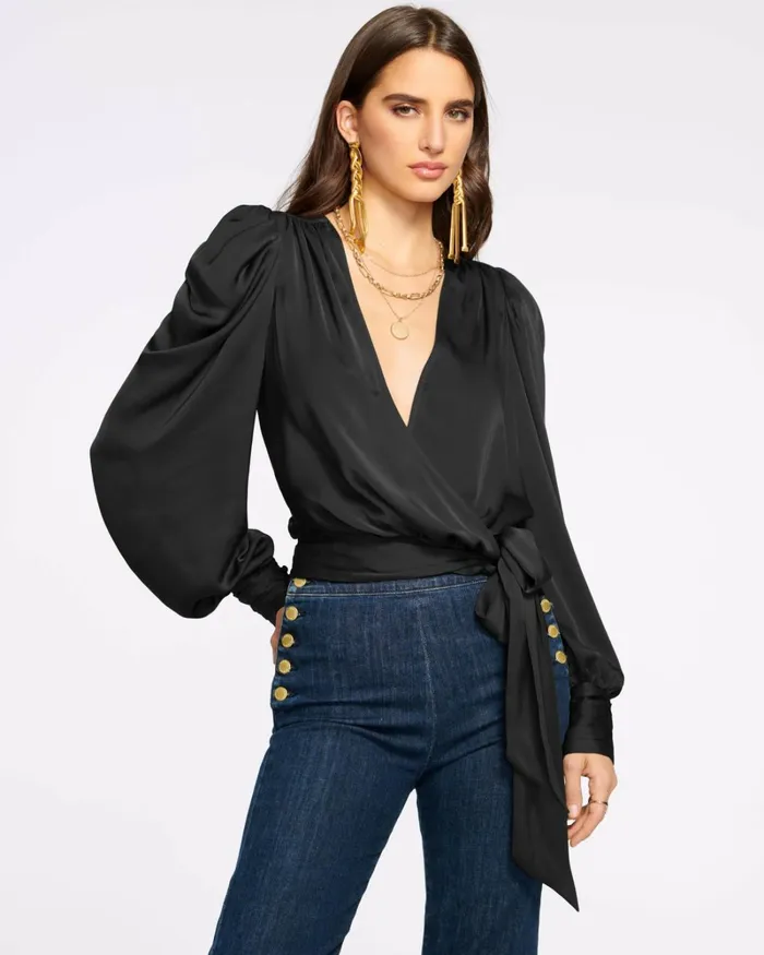 Women Pauline Puff Sleeve Blouse Soiree Red Ramy Brook Tops Women Pauline Puff Sleeve Blouse Soiree Red Ramy Brook Tops