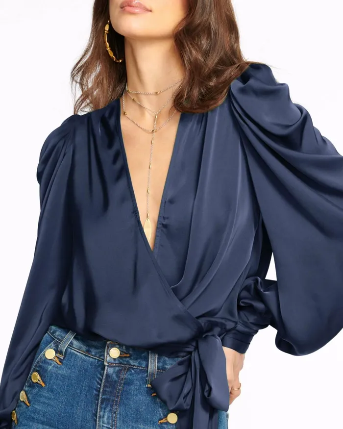 Women Pauline Puff Sleeve Blouse Soiree Red Ramy Brook Tops Women Pauline Puff Sleeve Blouse Soiree Red Ramy Brook Tops
