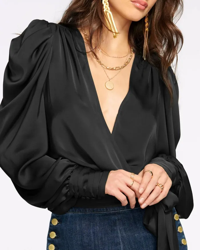 Women Pauline Puff Sleeve Blouse Soiree Red Ramy Brook Tops Women Pauline Puff Sleeve Blouse Soiree Red Ramy Brook Tops