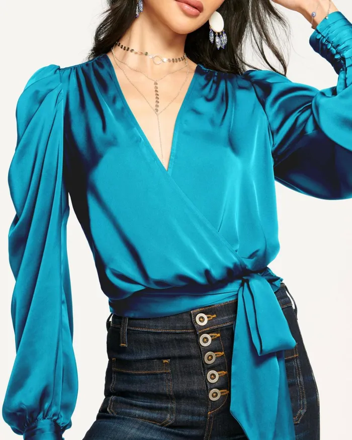 Women Pauline Puff Sleeve Blouse Soiree Red Ramy Brook Tops Women Pauline Puff Sleeve Blouse Soiree Red Ramy Brook Tops