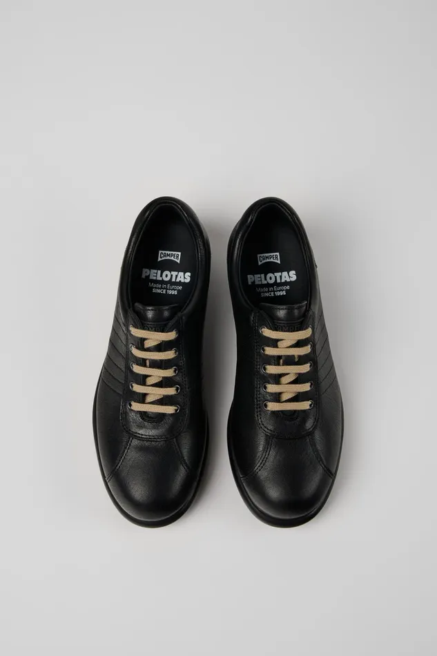 Women Pelotas Black Leather Shoe Camper Casual Shoes Women Pelotas Black Leather Shoe Camper Casual Shoes