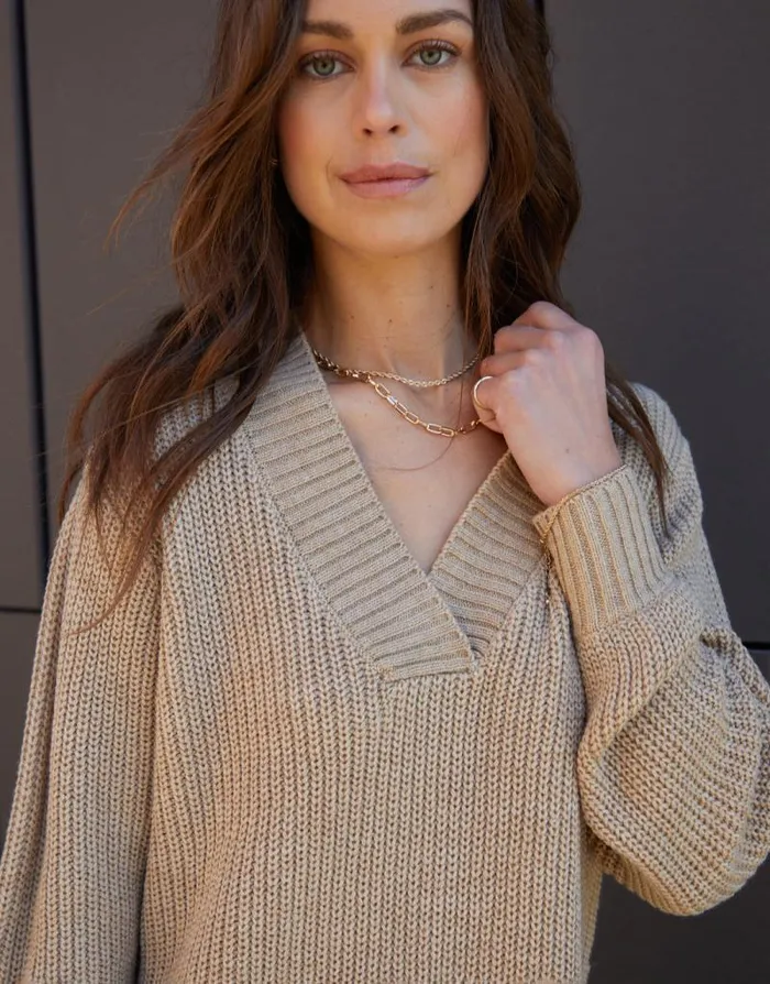Women Petite Stone VNeck Knitted Jumper Dress Threadbare Knitted Dresses Women Petite Stone VNeck Knitted Jumper Dress Threadbare Knitted Dresses