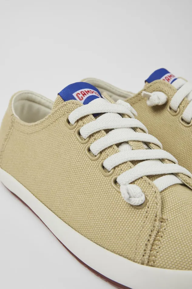 Women Peu Rambla Beige Textile Sneaker Camper Sneakers