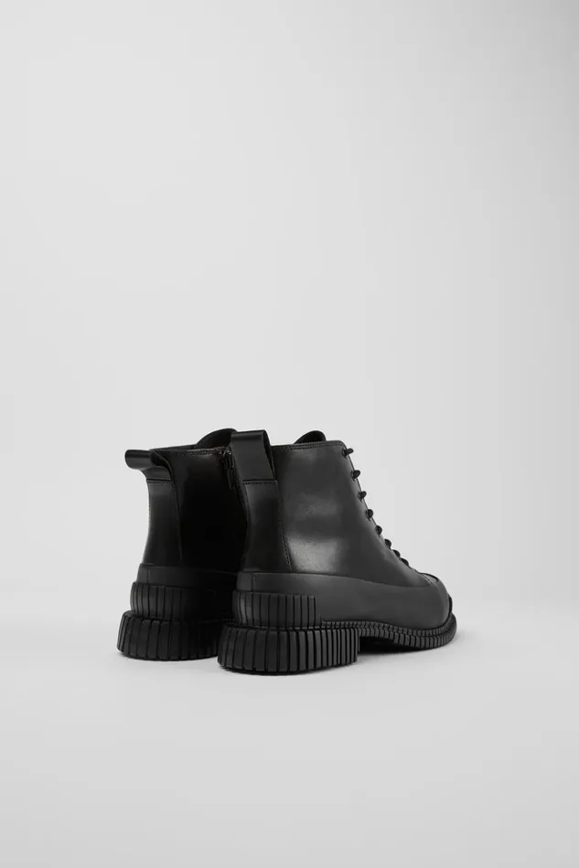 Women Pix Black Leather Laceup Ankle Boots Camper Ankle Boots Women Pix Black Leather Laceup Ankle Boots Camper Ankle Boots
