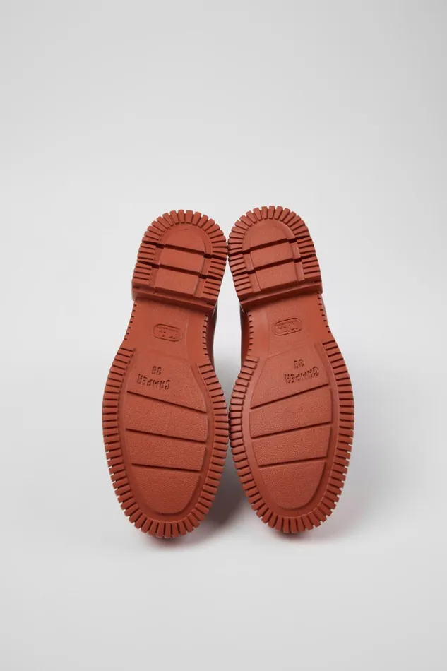 Women Pix Red And Brown Leather Chelsea Boots Camper Ankle Boots Women Pix Red And Brown Leather Chelsea Boots Camper Ankle Boots